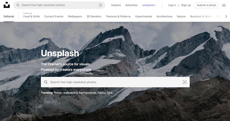 Unsplash stock photos